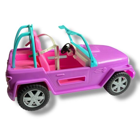 Barbie Doll Jeep 2019 Pink Purple Blue Two Door Vehicle Off Road Car Mattel - Picture 2 of 11